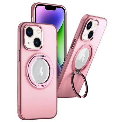 For iPhone 14 Plus MagSafe 360 Rotate Ring Holder PC Phone Case(Pink) - iPhone 14 Plus Cases by buy2fix | Online Shopping UK | buy2fix