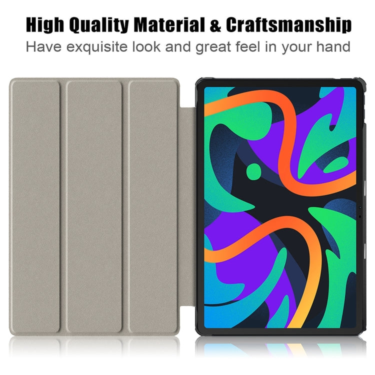 For Lenovo Tab M11/ Xiaoxin Pad 11 2024 Custer Coloured Drawing 3-folding Leather Smart Tablet Case(Graffiti) - Lenovo by buy2fix | Online Shopping UK | buy2fix