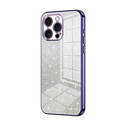 For iPhone 16 Pro Max Gradient Glitter Powder Electroplated Phone Case(Purple) - iPhone 16 Pro Max Cases by buy2fix | Online Shopping UK | buy2fix