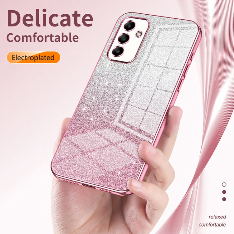 For Samsung Galaxy A34 5G Gradient Glitter Powder Electroplated Phone Case(Silver) - Galaxy Phone Cases by buy2fix | Online Shopping UK | buy2fix