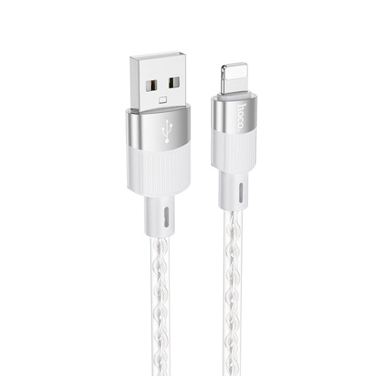 hoco X99 Crystal Junction 2.4A USB to 8 Pin Silicone Charging Data Cable, Length:1m(Grey) - Normal Style Cable by hoco | Online Shopping UK | buy2fix