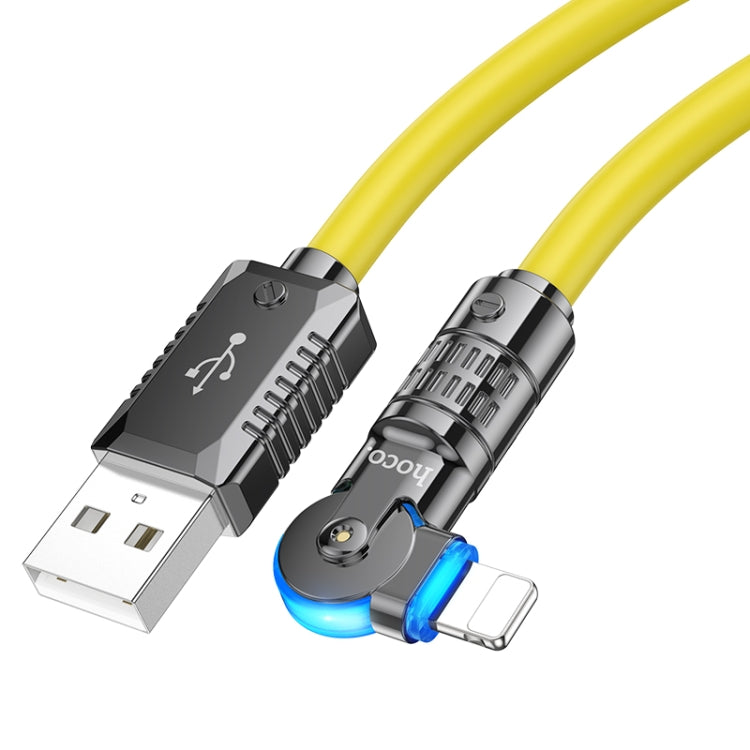 hoco U118 Kaidi 2.4A USB to 8 Pin Rotating Charging Data Cable, Length: 1.2m(Yellow) - Normal Style Cable by hoco | Online Shopping UK | buy2fix