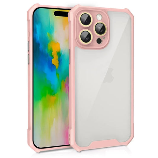 For iPhone 16 Pro Max Shockproof Acrylic Phone Case with Lens Glass Film(Pink) - iPhone 16 Pro Max Cases by buy2fix | Online Shopping UK | buy2fix