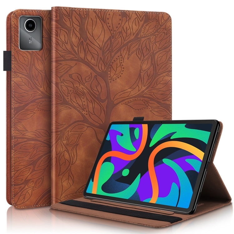 For Lenovo Tab M11 / Xiaoxin Pad 11 2024 Life Tree Series Horizontal Flip Leather Tablet Case(Brown) - Lenovo by buy2fix | Online Shopping UK | buy2fix