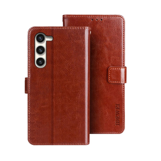 For Samsung Galaxy S24 5G idewei Crazy Horse Texture Leather Phone Case(Brown) - Galaxy S24 5G Cases by idewei | Online Shopping UK | buy2fix