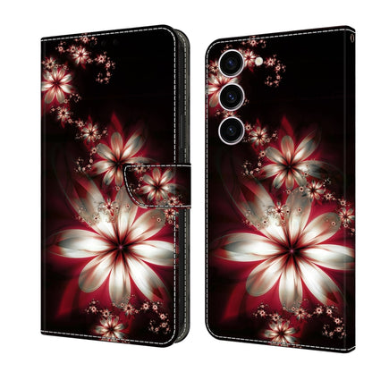 For Samsung Galaxy S24 5G Crystal 3D Shockproof Protective Leather Phone Case(Fantastic Flower) - Galaxy S24 5G Cases by buy2fix | Online Shopping UK | buy2fix