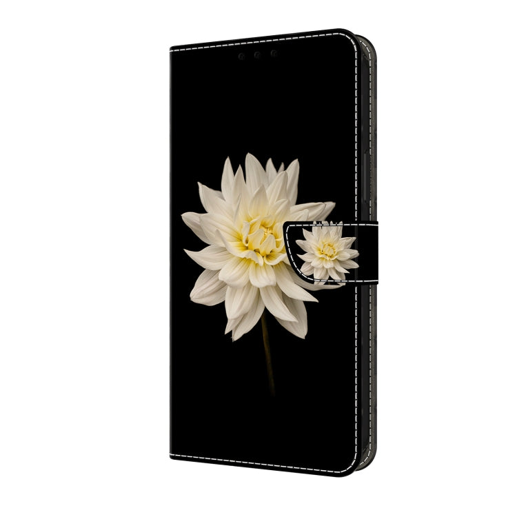 For Samsung Galaxy A55 5G Crystal 3D Shockproof Protective Leather Phone Case(White Flower) - Galaxy Phone Cases by buy2fix | Online Shopping UK | buy2fix