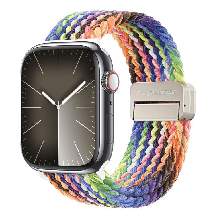 For Apple Watch Series 7 45mm DUX DUCIS Mixture Pro Series Magnetic Buckle Nylon Braid Watch Band(New Rainbow) - Watch Bands by DUX DUCIS | Online Shopping UK | buy2fix