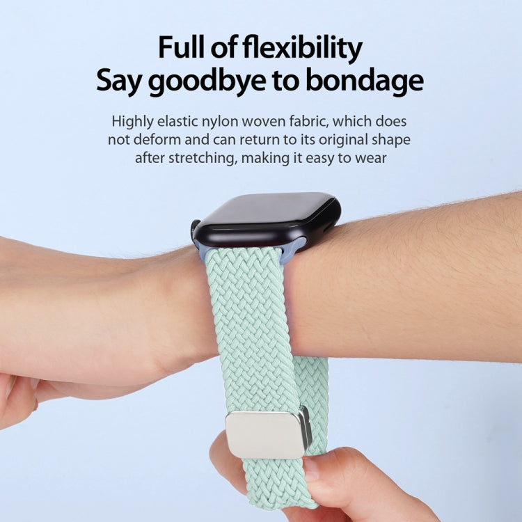 For Apple Watch Series 4 44mm DUX DUCIS Mixture Pro Series Magnetic Buckle Nylon Braid Watch Band(Light Mint) - Watch Bands by DUX DUCIS | Online Shopping UK | buy2fix