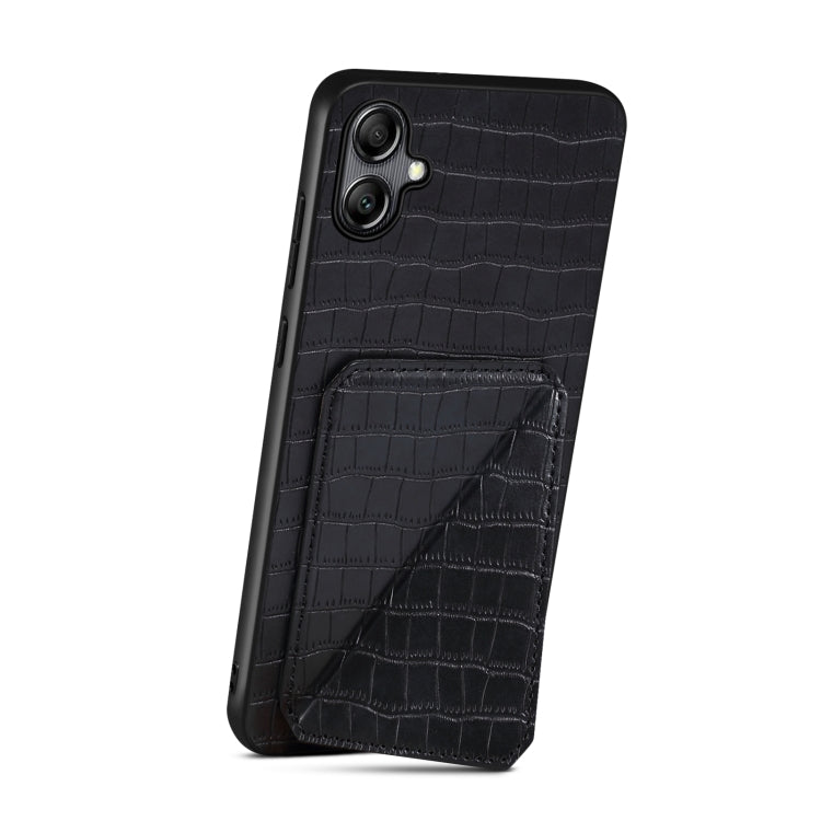 For Samsung Galaxy A13 5G Denior Imitation Crocodile Leather Back Phone Case with Holder(Black) - Galaxy Phone Cases by Denior | Online Shopping UK | buy2fix