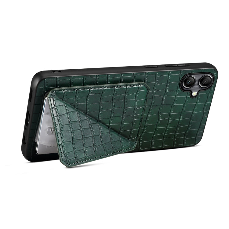 For Samsung Galaxy A31 Denior Imitation Crocodile Leather Back Phone Case with Holder(Green) - Galaxy Phone Cases by Denior | Online Shopping UK | buy2fix