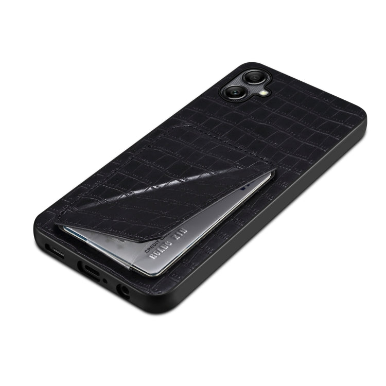 For Samsung Galaxy A52 4G / 5G Denior Imitation Crocodile Leather Back Phone Case with Holder(Black) - Galaxy Phone Cases by Denior | Online Shopping UK | buy2fix