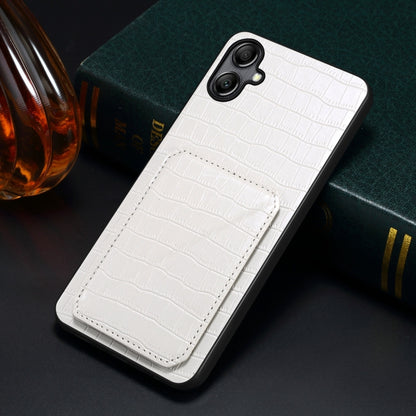 For Samsung Galaxy A54 5G Denior Imitation Crocodile Leather Back Phone Case with Holder(White) - Galaxy Phone Cases by Denior | Online Shopping UK | buy2fix