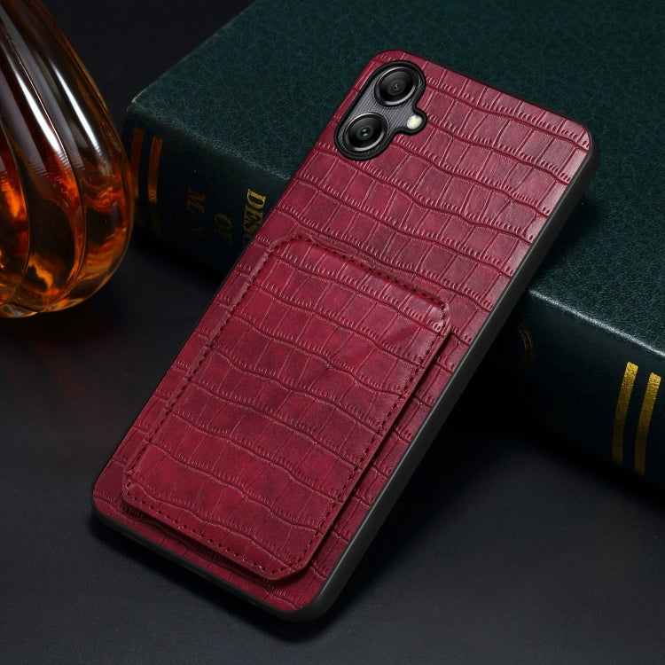 For Samsung Galaxy S23 5G Denior Imitation Crocodile Leather Back Phone Case with Holder(Rose Red) - Galaxy S23 5G Cases by Denior | Online Shopping UK | buy2fix