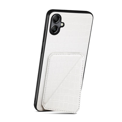 For Samsung Galaxy S23 FE 5G Denior Imitation Crocodile Leather Back Phone Case with Holder(White) - Galaxy S23 FE 5G Cases by Denior | Online Shopping UK | buy2fix