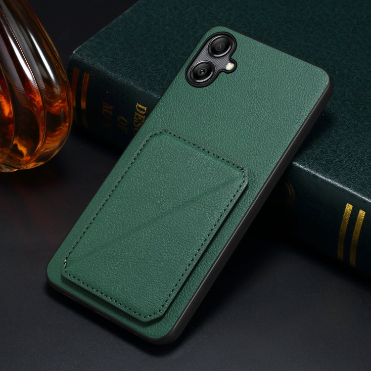 For Samsung Galaxy A33 Denior Imitation Calf Leather Back Phone Case with Holder(Green) - Galaxy Phone Cases by Denior | Online Shopping UK | buy2fix