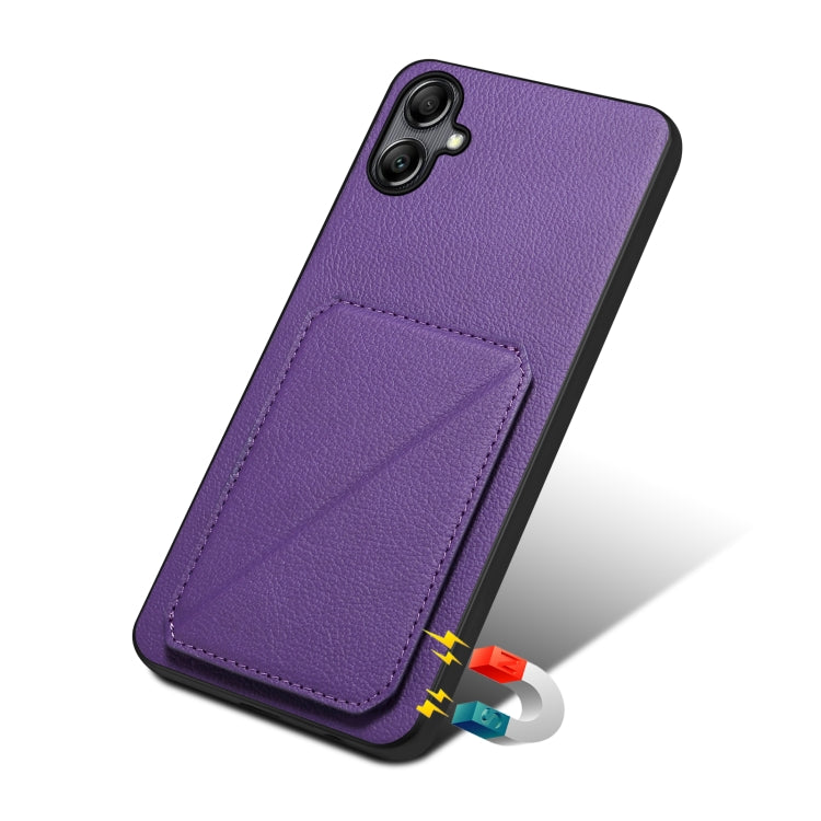 For Samsung Galaxy A70 Denior Imitation Calf Leather Back Phone Case with Holder(Purple) - Galaxy Phone Cases by Denior | Online Shopping UK | buy2fix