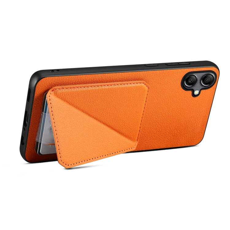 For Samsung Galaxy A70 Denior Imitation Calf Leather Back Phone Case with Holder(Orange) - Galaxy Phone Cases by Denior | Online Shopping UK | buy2fix