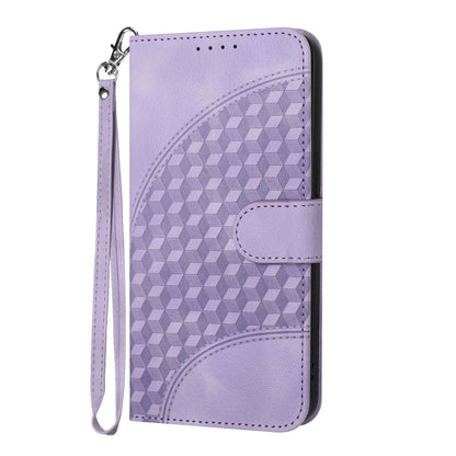 For Samsung Galaxy S21 5G YX0060 Elephant Head Embossed Phone Leather Case with Lanyard(Light Purple) - Galaxy S21 5G Cases by buy2fix | Online Shopping UK | buy2fix