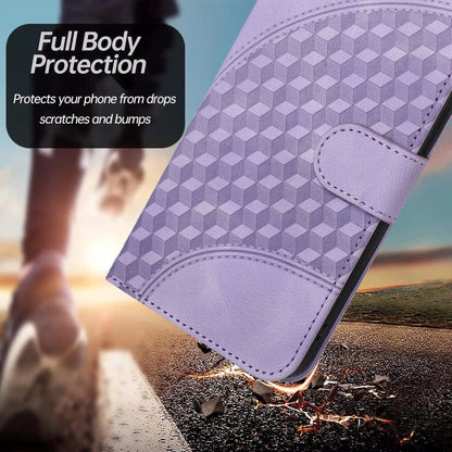 For Samsung Galaxy S21 5G YX0060 Elephant Head Embossed Phone Leather Case with Lanyard(Light Purple) - Galaxy S21 5G Cases by buy2fix | Online Shopping UK | buy2fix