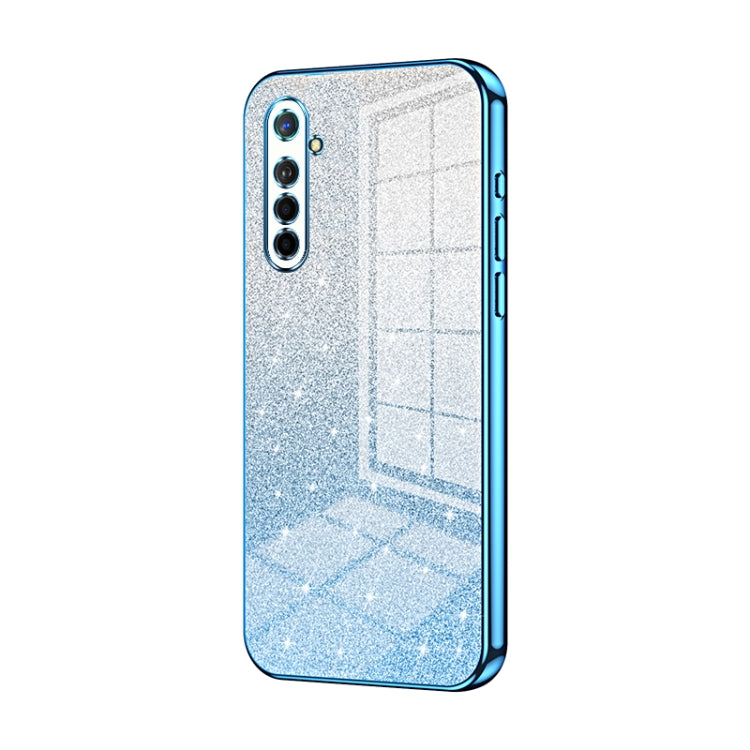 For OPPO K5 / Realme XT/XT 730G Gradient Glitter Powder Electroplated Phone Case(Blue) - OPPO Cases by buy2fix | Online Shopping UK | buy2fix