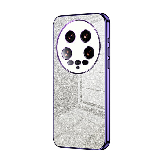 For Xiaomi 14 Ultra Gradient Glitter Powder Electroplated Phone Case(Purple) - 14 Ultra Cases by buy2fix | Online Shopping UK | buy2fix