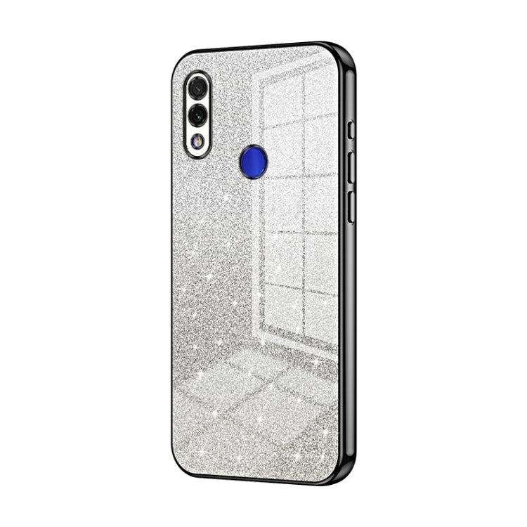 For Xiaomi Redmi Note 7 / Note 7 Pro Gradient Glitter Powder Electroplated Phone Case(Black) - Xiaomi Cases by buy2fix | Online Shopping UK | buy2fix