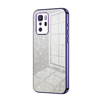 For Xiaomi Redmi Note 10 Pro 5G/Poco X3 GT Gradient Glitter Powder Electroplated Phone Case(Purple) - Xiaomi Cases by buy2fix | Online Shopping UK | buy2fix