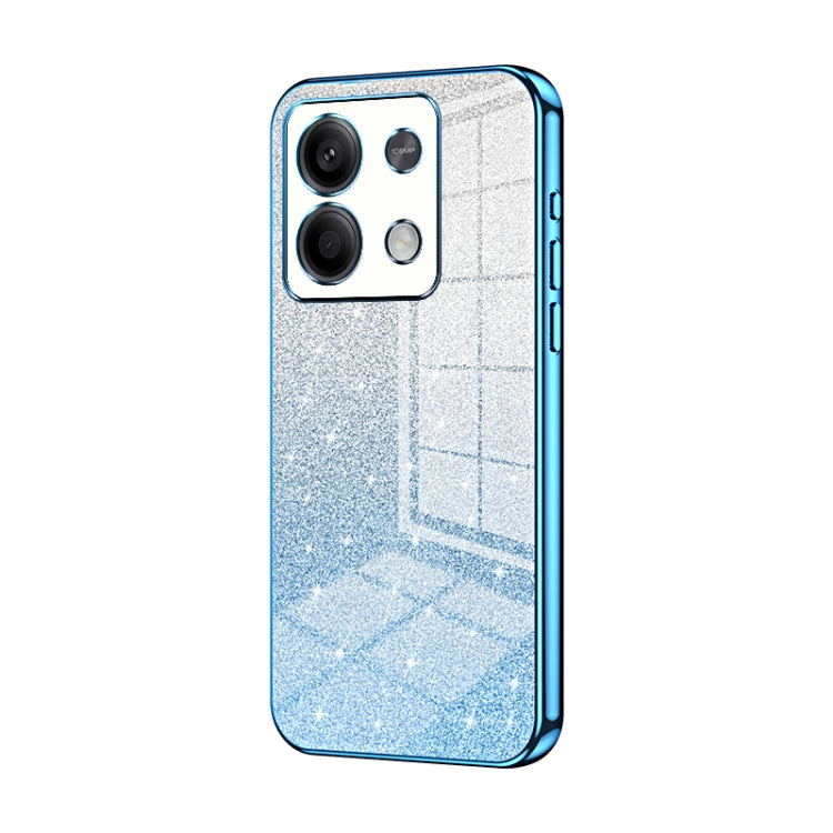 For Xiaomi Redmi Note 13 5G Gradient Glitter Powder Electroplated Phone Case(Blue) - Note 13 Cases by buy2fix | Online Shopping UK | buy2fix