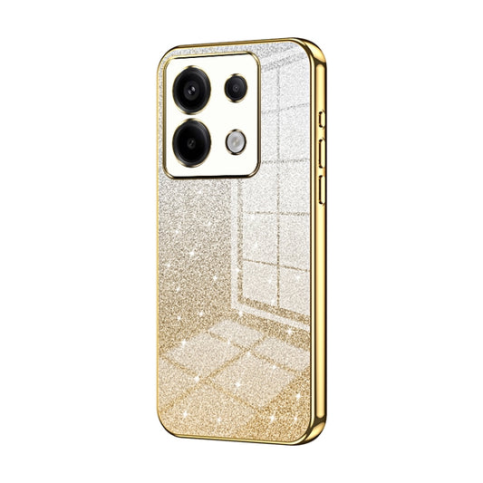 For Xiaomi Redmi Note 13 Pro 5G Gradient Glitter Powder Electroplated Phone Case(Gold) - Note 13 Pro Cases by buy2fix | Online Shopping UK | buy2fix