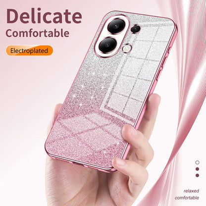 For Xiaomi Redmi Note 13 5G Gradient Glitter Powder Electroplated Phone Case(Silver) - Note 13 Cases by buy2fix | Online Shopping UK | buy2fix
