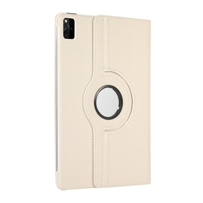 For Lenovo Tab M11 / Xiaoxin Pad 11 2024 360 Degree Rotation Litchi Texture Leather Tablet Case(White) - Lenovo by buy2fix | Online Shopping UK | buy2fix