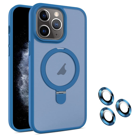 For iPhone 11 Pro MagSafe Magnetic Holder Phone Case(Blue) - iPhone 11 Pro Cases by buy2fix | Online Shopping UK | buy2fix