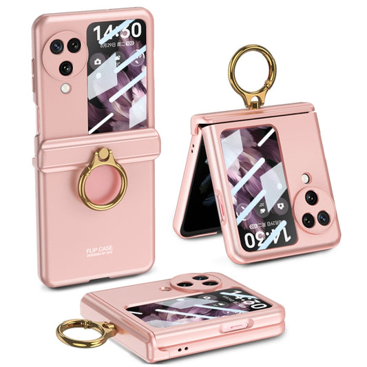 For OPPO Find N3 Flip GKK Integrated Magnetic Hinged Flip Case with Ring Holder(Pink) - Find N3 Flip Cases by GKK | Online Shopping UK | buy2fix