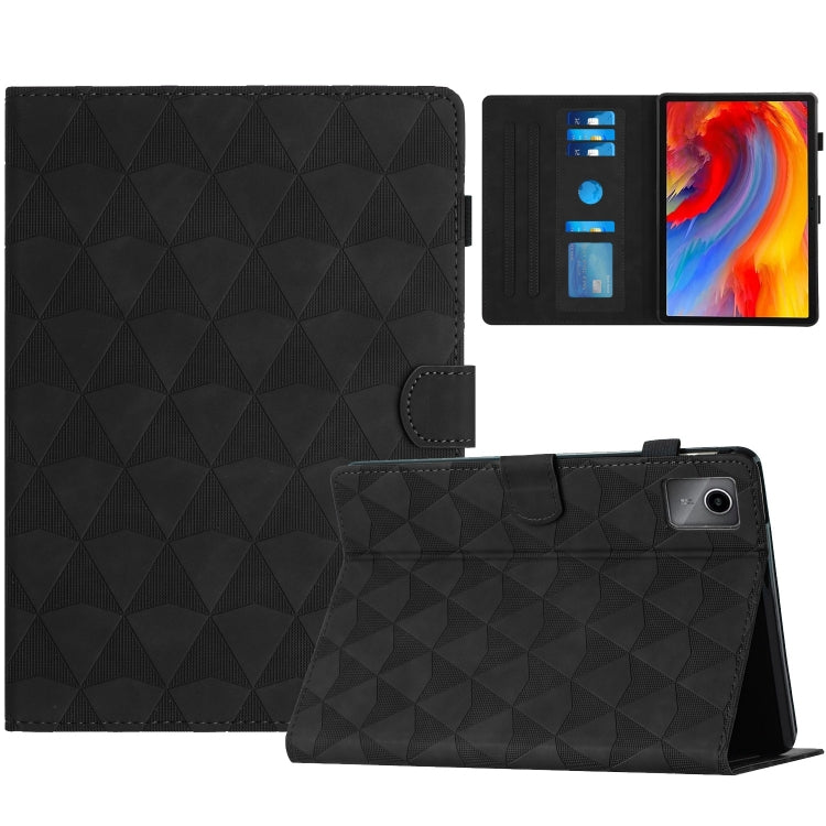 For Lenovo Tab M11/Xiaoxin Pad 11 2024 Diamond Texture Embossed Leather Smart Tablet Case(Black) - Lenovo by buy2fix | Online Shopping UK | buy2fix