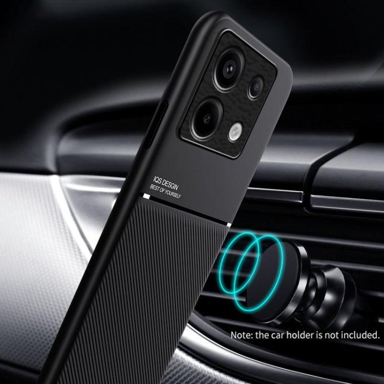 For Xiaomi Redmi Note 13 Pro+ 5G Classic Tilt Strip Grain Magnetic Shockproof PC + TPU Phone Case(Black) - Note 13 Pro+ Cases by buy2fix | Online Shopping UK | buy2fix