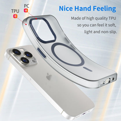 For iPhone 16 Pro MagSafe Frosted Translucent TPU + PC Full Coverage Phone Case(Dark Blue) - iPhone 16 Pro Cases by buy2fix | Online Shopping UK | buy2fix