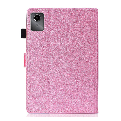 For Lenovo Tab M11/ Xiaoxin Pad 11 2024 Varnish Glitter Powder Smart Leather Tablet Case(Pink) - Lenovo by buy2fix | Online Shopping UK | buy2fix