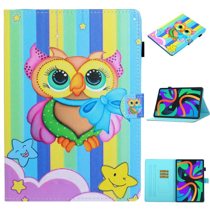 For Lenovo Tab M11/ Xiaoxin Pad 11 2024 Coloured Drawing Stitching Smart Leather Tablet Case(Rainbow Owl) - Lenovo by buy2fix | Online Shopping UK | buy2fix