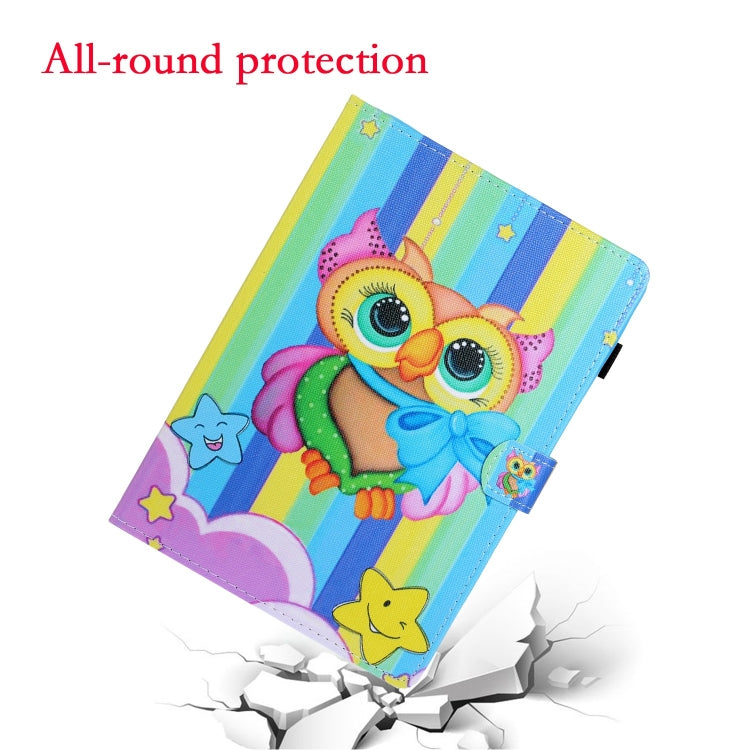 For Lenovo Tab M11/ Xiaoxin Pad 11 2024 Coloured Drawing Stitching Smart Leather Tablet Case(Rainbow Owl) - Lenovo by buy2fix | Online Shopping UK | buy2fix