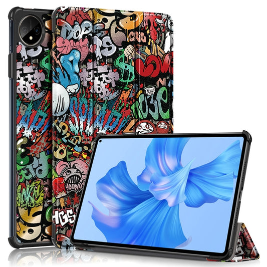 For Huawei MatePad Pro 11 2024 / 2022 Coloured Drawing 3-Fold Smart Leather Tablet Case(Graffiti) - Huawei by buy2fix | Online Shopping UK | buy2fix