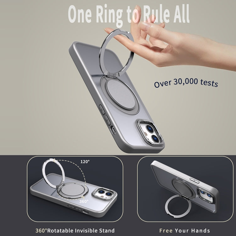 For iPhone 11 360-degree Rotating MagSafe Magnetic Holder Phone Case(Titanium Grey) - iPhone 11 Cases by buy2fix | Online Shopping UK | buy2fix