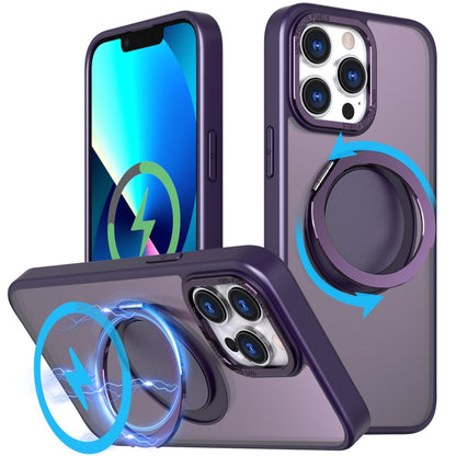 For iPhone 13 Pro Max 360-degree Rotating MagSafe Magnetic Holder Phone Case(Purple) - iPhone 13 Pro Max Cases by buy2fix | Online Shopping UK | buy2fix