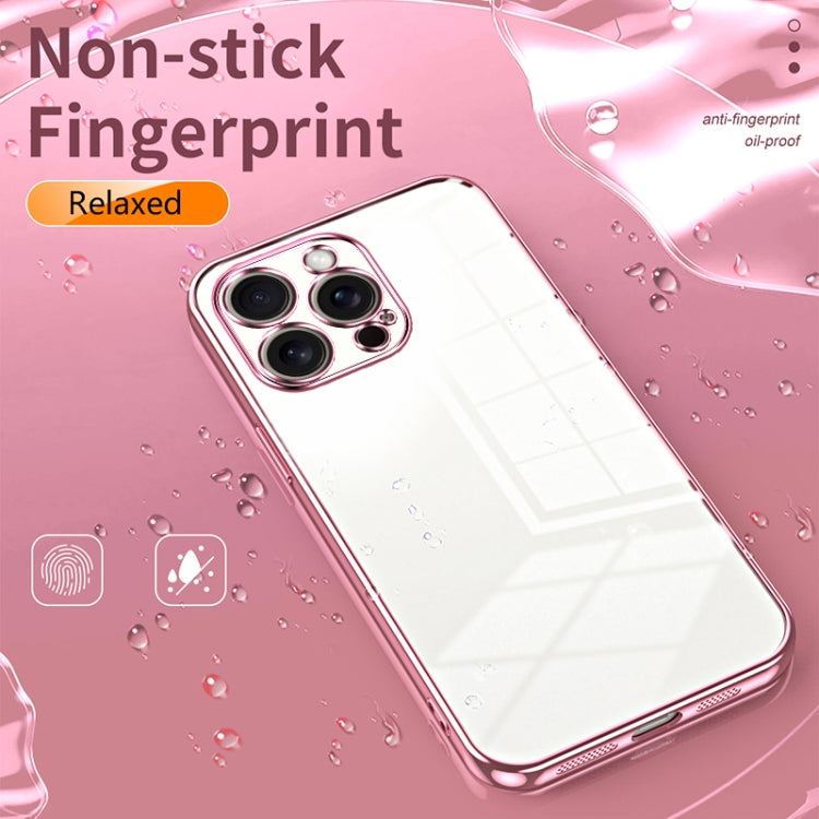 For iPhone 16 Pro Max Transparent Plating Fine Hole Phone Case(Pink) - iPhone 16 Pro Max Cases by buy2fix | Online Shopping UK | buy2fix