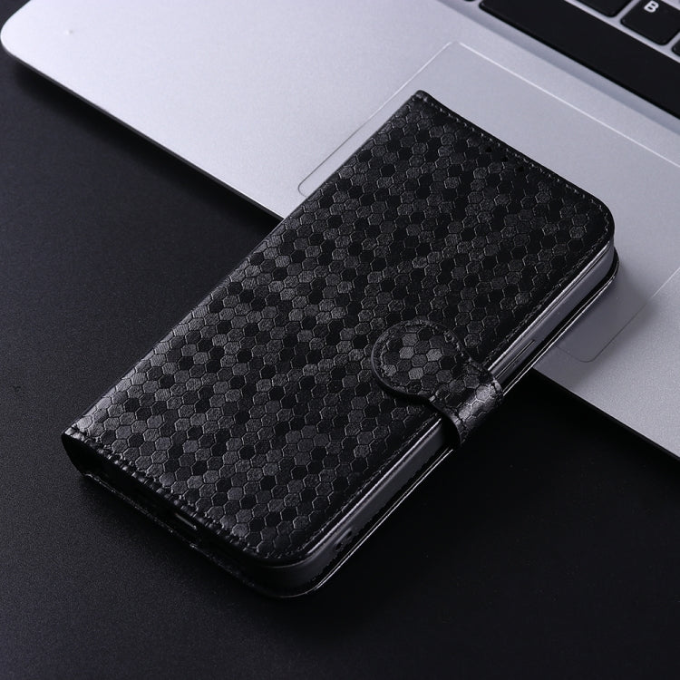 For OnePlus 13 5G Honeycomb Dot Texture Leather Phone Case(Black) - OnePlus Cases by buy2fix | Online Shopping UK | buy2fix