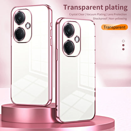 For OPPO K11 Transparent Plating Fine Hole Phone Case(Blue) - OPPO Cases by buy2fix | Online Shopping UK | buy2fix
