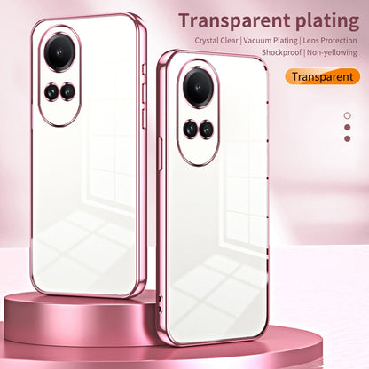 For OPPO Reno10 5G/Reno10 Pro 5G Global Transparent Plating Fine Hole Phone Case(Transparent) - OPPO Cases by buy2fix | Online Shopping UK | buy2fix