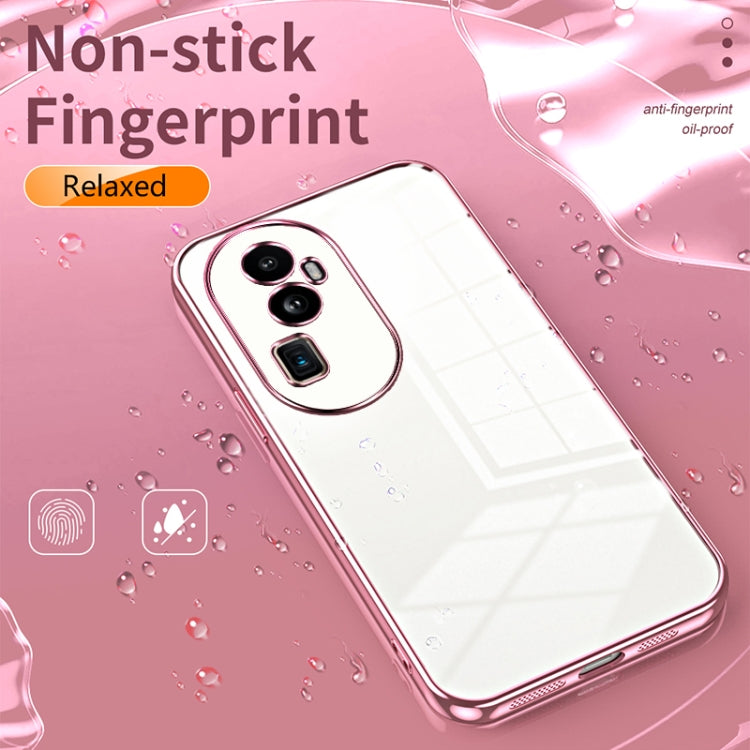 For OPPO Reno10 Pro+ Transparent Plating Fine Hole Phone Case(Silver) - OPPO Cases by buy2fix | Online Shopping UK | buy2fix