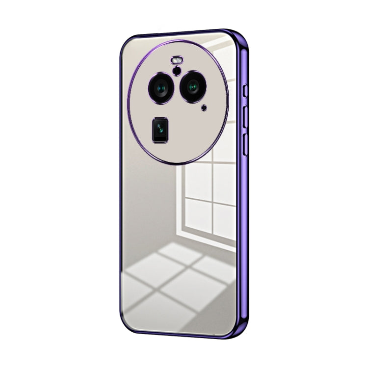 For OPPO Find X6 Pro Transparent Plating Fine Hole Phone Case(Purple) - OPPO Cases by buy2fix | Online Shopping UK | buy2fix