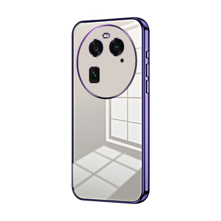 For OPPO Find X6 Transparent Plating Fine Hole Phone Case(Purple) - OPPO Cases by buy2fix | Online Shopping UK | buy2fix